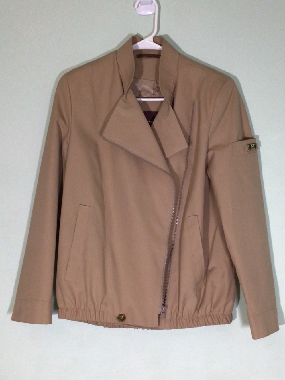 Vintage Etienne Aigner Asymmetric Zip Bomber Jacket Classic Lightweight Size 6